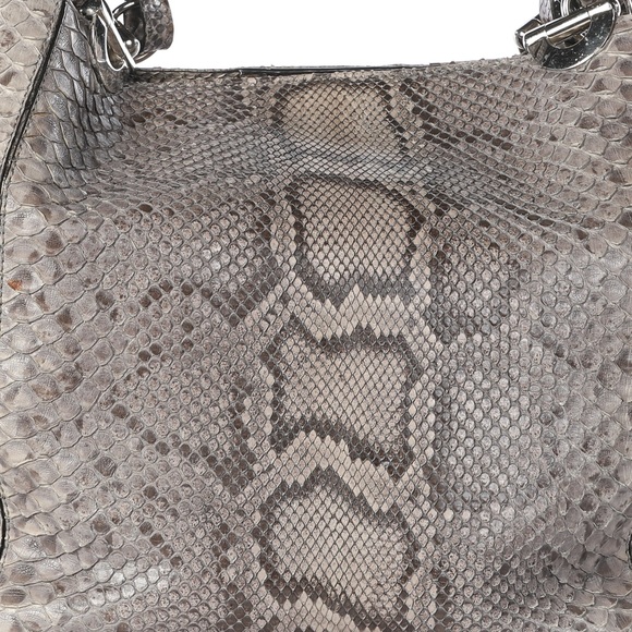 Cape Cobra Grey Snakeskin Large Shoulder Bag - Picture 8 of 12
